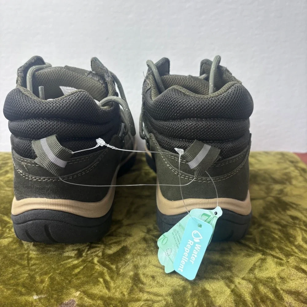 Lands End Mens Hiking Boots Olive Green Suede Mesh Water Repellent‎ Size 11 NWOB